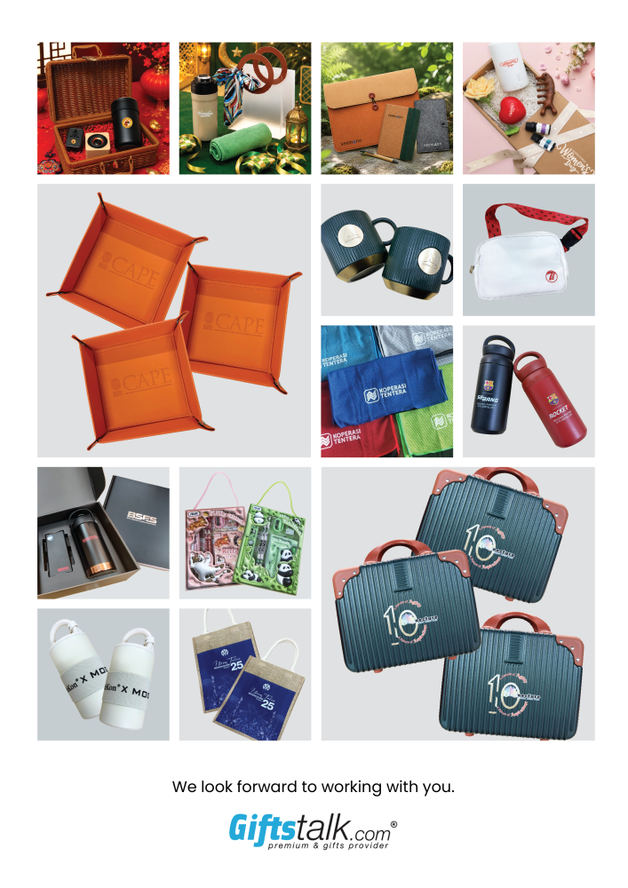 Giftstalk gift sets, hampers, drinkware and branded travel cases produced for corporate clients